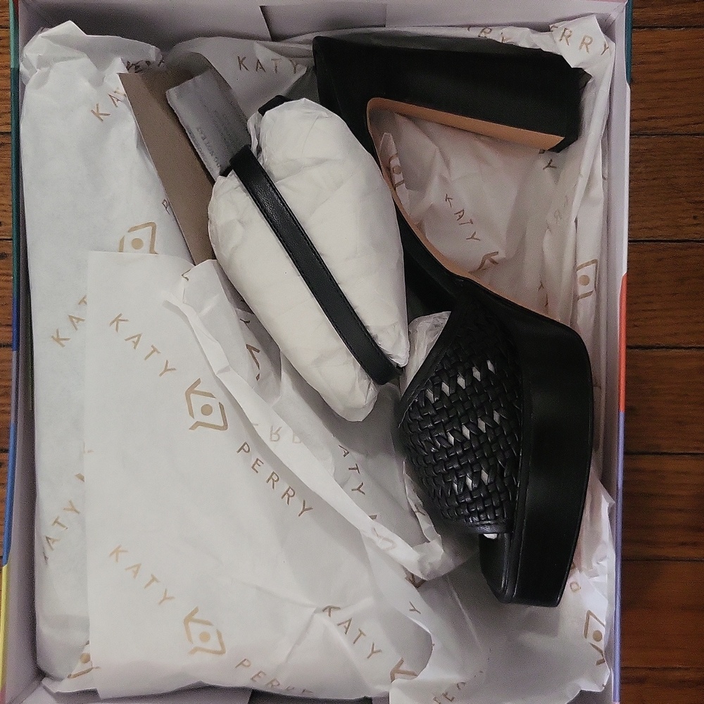 Katy Perry Collections The Steady Ankle Strap Black Platform Heels 8.5M - Picture 7 of 8